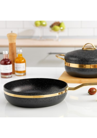 Schafer Goldie 7 Parça Granit Tencere Seti Siyah