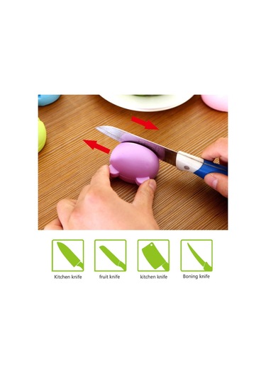 2 Adet Çok Fonksiyonlu Karikatür Tasarım Bıçak Bileyici Pembe