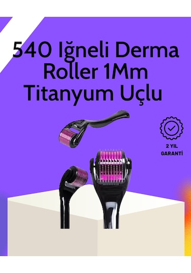 Evde Güvenli Kullanım İçin Titanyum Derma Roller Siyah Saplı