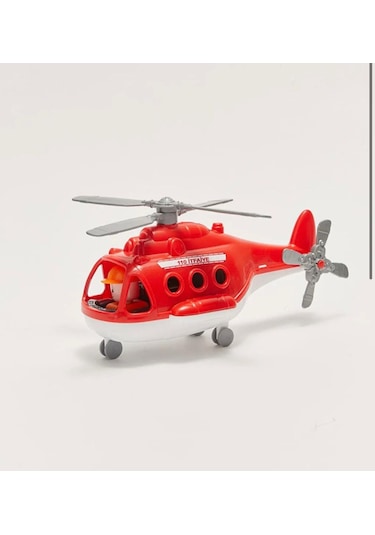 Fileli Figürlü İtfaiye Temalı Helikopter Tekerlekli Döndürülebilir Pervaneli Oyuncak Hava Taşıtı