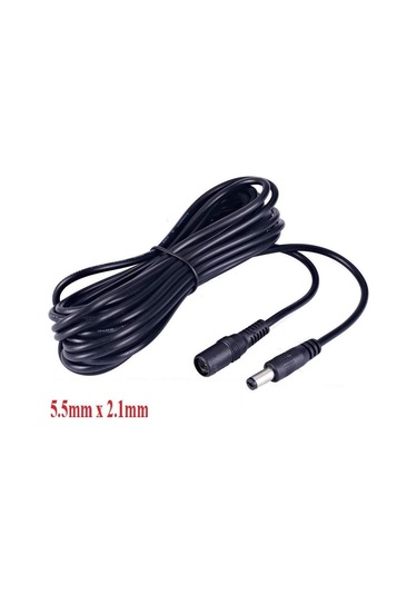 2 Metre Dc Adaptör Uzatma Kablosu 5.5 Mm. X 2.1 Mm. Dişi - Erkek