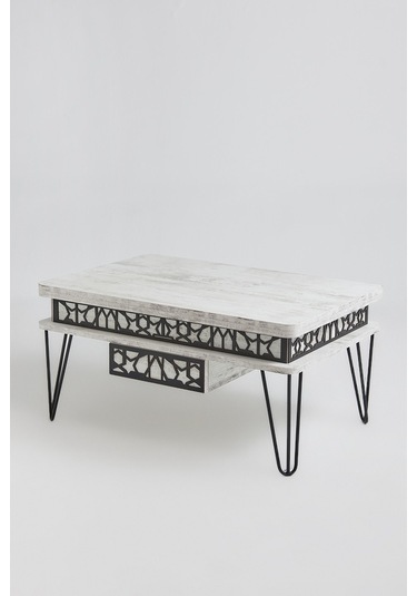 Melek 1 Model Çekemceli Akıllı Sehpa Metal Ayaklı Lüx Model Sehpa