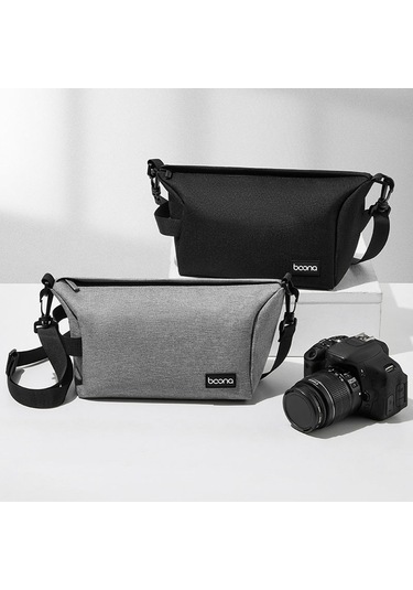 Baona Bn-h012 Çok Fonksiyonlu Dış Mekan Crossbody Dijital Kamera Çantası Lens Koruma Çantası Gri Diğer