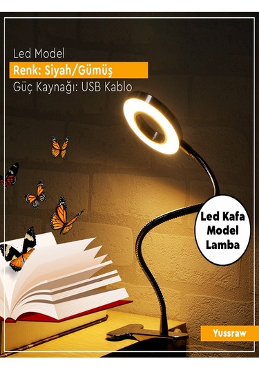 Çok Fonksiyonlu Akrobat Masa Lambası Şiddeti Ayarlanabilir 3 Farklı Işık Rengi Siyah G