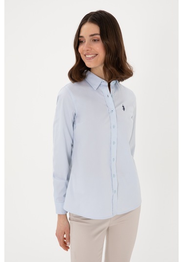 U.s. Polo Assn. Kadın Açık Mavi Gömlek Basic 50298113-vr003 Acık Mavı Açık Mavi