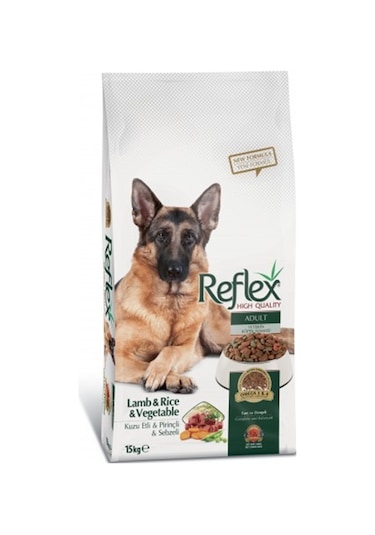 Reflex Kuzu Etli Pirinçli ve Sebzeli Yetişkin Köpek Maması 15 KG