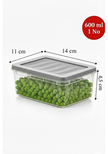 600 Ml Multi Saklama Kabı Difrize Uygun 12 Adet No:1 Şeffaf