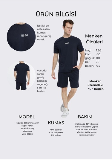 Bella Dossi Erkek Şortlu Takim Sleep Lacivert