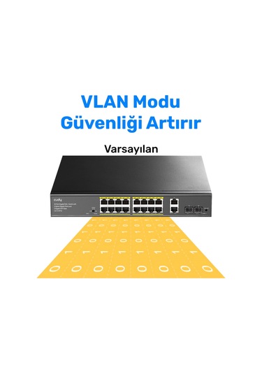 Cudy GS1018PS2 16 Port 10/100mbps Gigabit Poe 2port Gigabit 200w Metal Masaüstü Switch