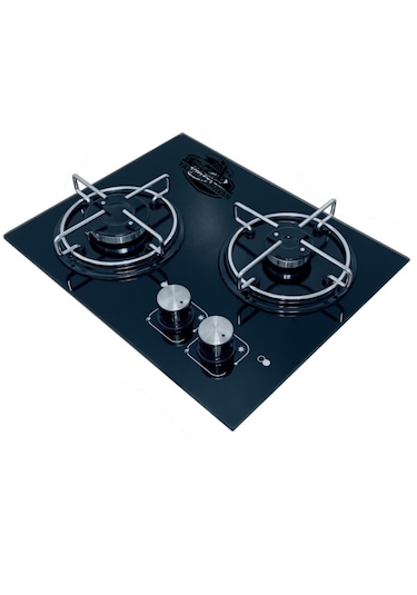 Karavan İki Gözlü Ankastre Karavan Ocağı Çakmaklıklı Gaz Emliyetli 30 X 38 Cm Cam Çok Renkli