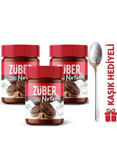 Nutzilla Fındık Kreması Kakaolu 315g X3 Adet Kaşık Hediyeli