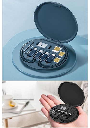 Zmc Bilişim 60w Destekli Kablo Kutusu Seyahat Kablo Seti 5'i 1 Arada Usb Type-c Şarj Kablosu Seti