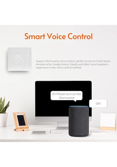 Pazly Siyah Bht-006gclw Kazan Isıtma Termostat: Wifi, Dokunmatik, Akıllı Uygulama, Alexa & Google Home Desteği