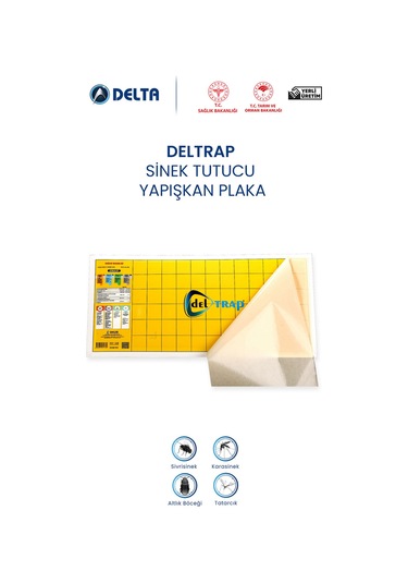 Deltrap Sinek Tutucu Yapışkan Plaka Efc Uyumlu 10'lu Paket 30x60cm
