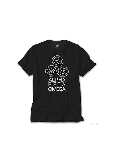 Teen Wolf Aplha Beta Omega Siyah Tişört Siyah