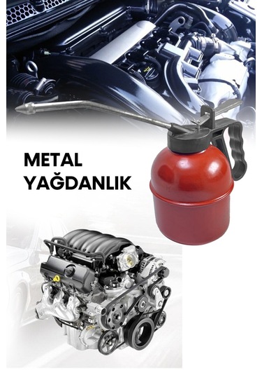 Profesyonel Endüstriyel Kırmızı Metal Yağdanlık 500Cc