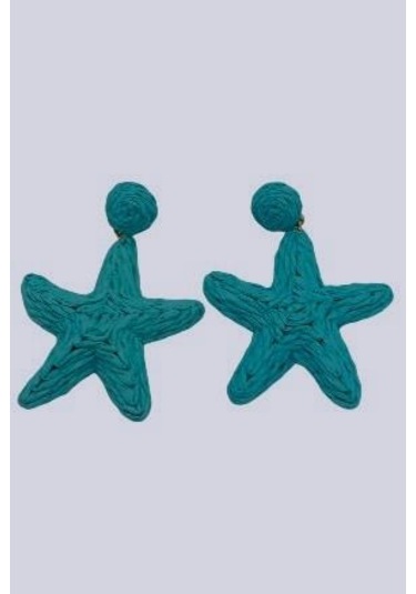 Turkuaz Renkli Deniz Yıldızı Küpe - Kadın Turkuaz