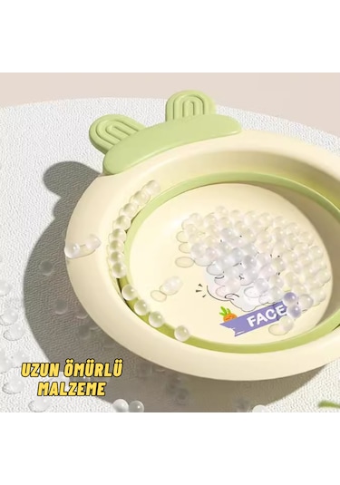 Katlabilir Yenidoğan Bebek Ve Çocuk Banyo Yıkama Kovası Yeşil