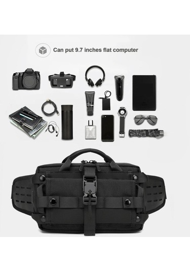 Createtech Erkek Çapraz Çanta - Su Şişesi & Portlu, Sırt, Renkli, Çok Cebi, Bel Askılı Çok Renkli