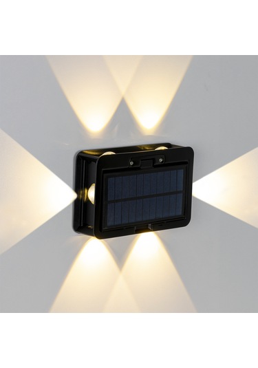 Aeron Duvar Solar Aydınlatma - 6 Ledli Sarı