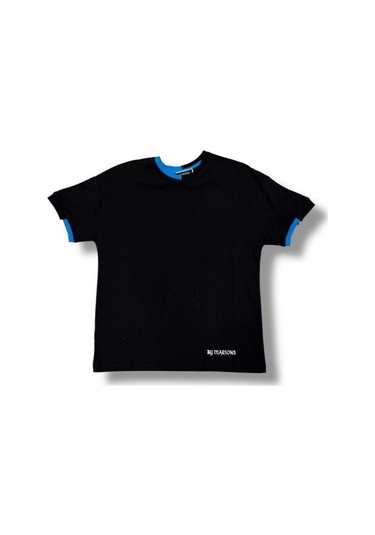 Marions Çocuk Basic Yaka Detaylı Oversize T-shirt-15955 SIYAH