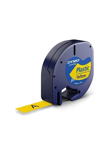Letratag S0721620 Sarı Plastik Yedek Şerit Etiket 12mm X 4m 1