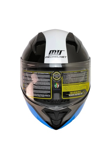 Motoanl Güneş Vizörlü Ece 22.06 Sertifikalı New Motor Kaskı V2 Wx91 Siyah Mavi