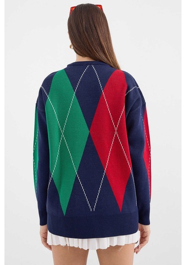 Gabria Baklava Desen Kazak Lacivert