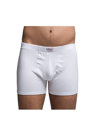 Thermoform Bambu Erkek Kolsuz Bisiklet Yaka Atlet Ve Boxer Şort Seti Beyaz Çok Renkli