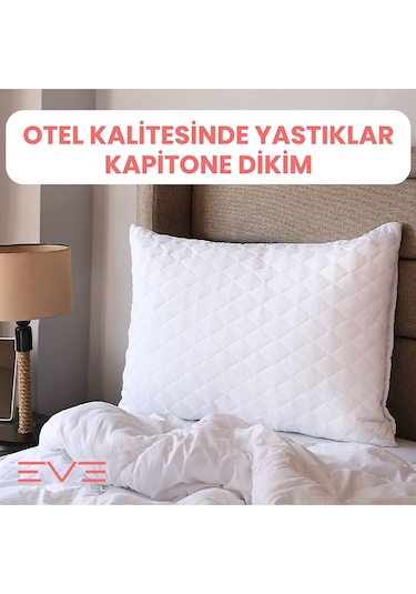 Eve Tekstil Diamond Kalite Kapitone Yastık  2 Adet 50 x 70 CM 800 G