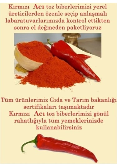 Parmak Kırmızı Acı Toz Biber 250 G