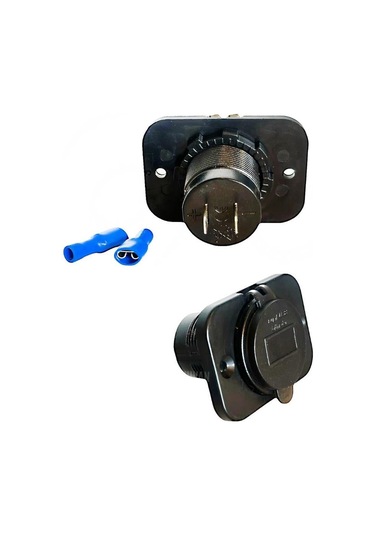 Shuıvan İkili Usb Söketi + Voltmetre Göstergeli Kapaklı-1200