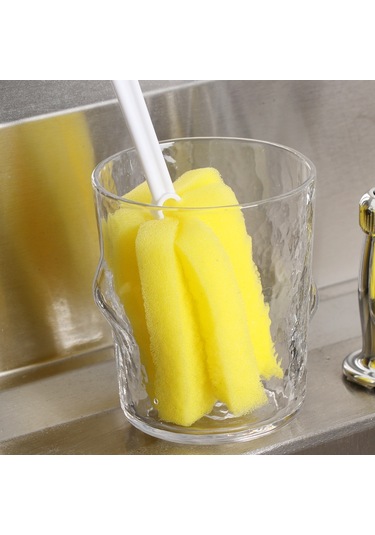 Eğlenceli Canlı Kullanışlı Bardak Plastik Besleme Memesi Temizleyici Sünger Biberon Fırçası Temizleme Aracı Şarap Bardağı Şişesi Kahve Cam Bardak