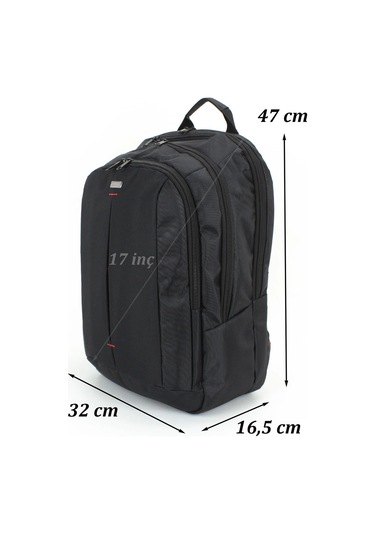 Siyah Basic 17,3 İnç Unisex Laptop Sırt Çantası Renkli Çok Renkli