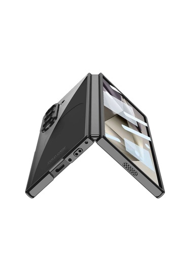 Galaxy Uyumlu Z Fold 6 Kılıf Zore Full Camlı Kıpta Kapak-siyah