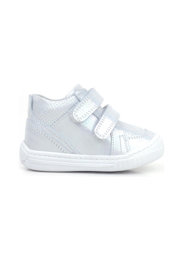 Rakerplus Raya Hakiki Deri Gümüş Simli Cırtlı Kız Bebek Bot Gümüş