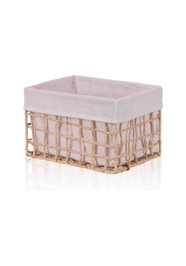 The Mia Braid Hasır Organizer Sepet Naturel 30x22x19 Cm