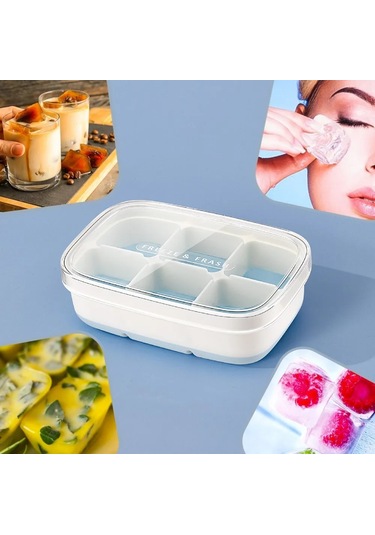 Büro Ev Ofis Buzdolabı İçin 6bölme Silikon Yapışmaz Tabanlı Kapaklı Buz Kalıbı Diğer