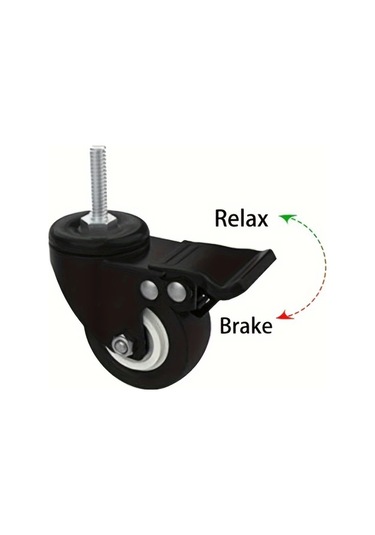 Dashanshop 4'lü 2 İnç Frenli M10x25 Dişli Metal Ve Plastik Tekir Tekerlekli Çift Rulmanlı