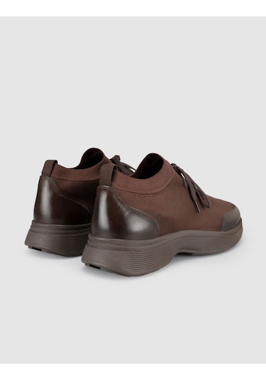 Cabani Castello Kahve Triko & Hakiki Dana Deri Erkek Sneaker Kahverengi Cabani Castello Kahve Triko & Hakiki Dana Deri Erkek Sneaker Kahverengi