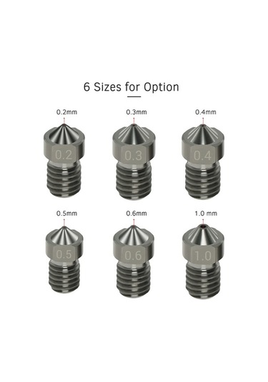 Moly 4 Adet Aibecy V6 Sert Çelik Nozzle, 0.6mm, 1.75mm Filament İçin, 220 C Isı Dayanımı