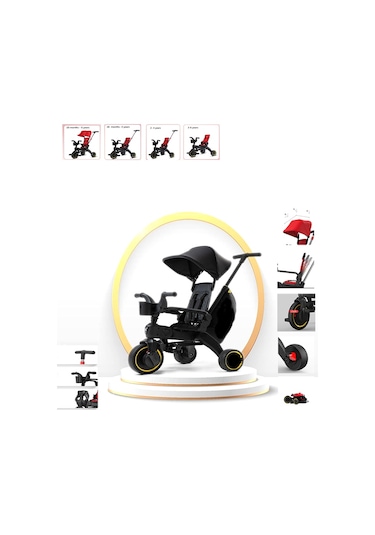 Maxi Taxi Trike Plus F3 Ebeveyn Kontrollü Katlanır Bisiklet Gri