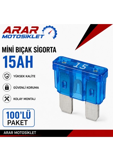 Mini Bıcak Sigorta 15ah 1 Paket 100 Adet-arr3174 15