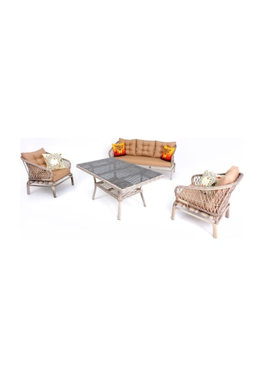 Serenity Üçlü Rattan Bahçe Balkon Oturma Grubu Rehome
