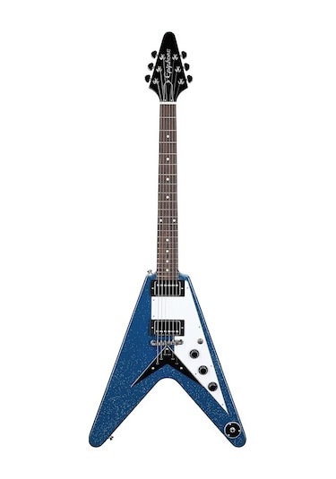 Epiphone Exclusive Flying V Elektro Gitar Brunswick Blue Sparkle