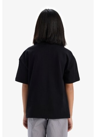 DeFacto Kız Çocuk Relax Fit Bisiklet Yaka Basic Düz Kısa Kollu Tişört D9099A825SMBK81 Siyah DeFacto Kız Çocuk Relax Fit Bisiklet Yaka Basic Düz Kısa Kollu Tişört D9099A825SMBK81 Siyah