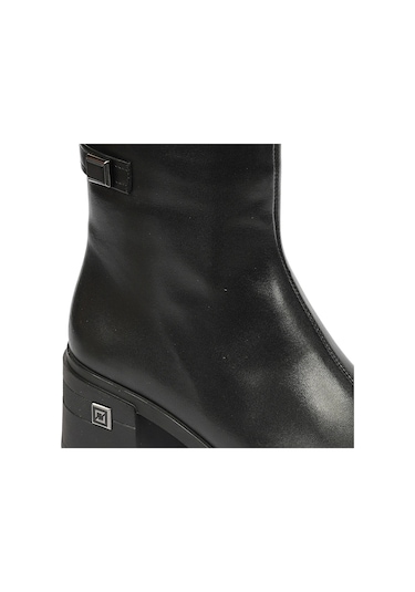 Greyder 59126 Kadın Siyah Hakiki Deri Topuklu Bot -659 Siyah