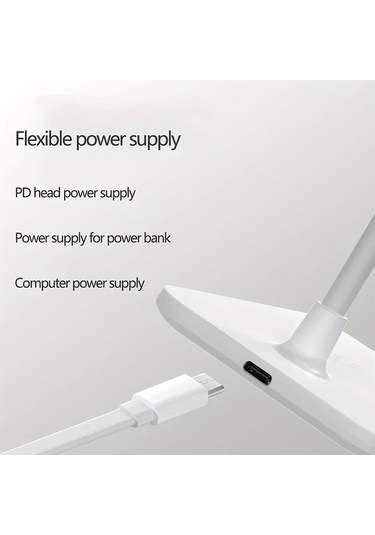 Boatshop1 Beyaz Usb Port Ve Kablosuz Sarj Pedli Modern Led Masa Lambasi Calisma Okuma Icin Katlanabilir Tasarim Yurtlar Ev Ofisler Ideal Beyaz