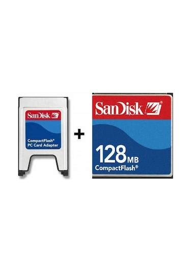 128 MB Cf Compact Flash Hafıza Kartı + Adaptör