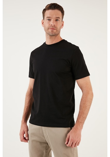 Buratti Pamuklu Regular Fit Bisiklet Yaka Basic Erkek T Shirt 59020201 Siyah